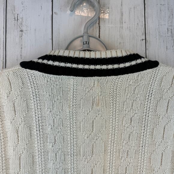 VTG Nutmeg Cable Knit Major League Baseball Players Alumni Sweater Size Large - Picture 9 of 15